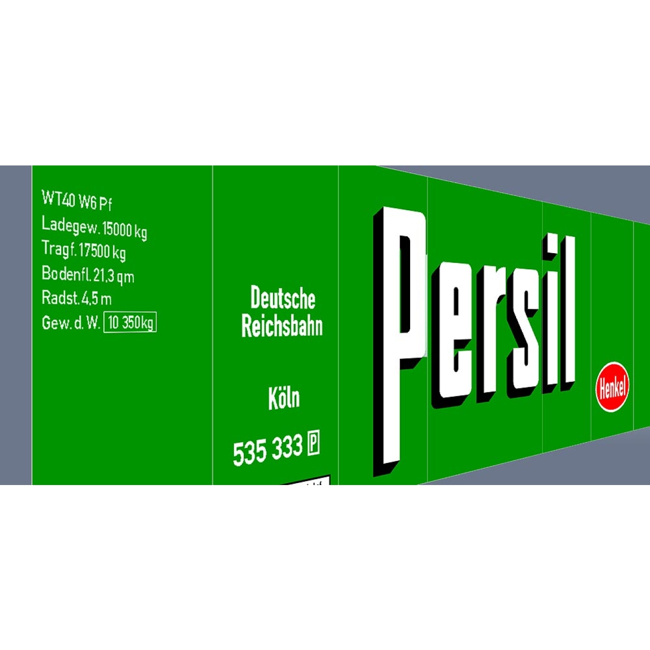 Wagenbeschriftung "Persil", Spur 0